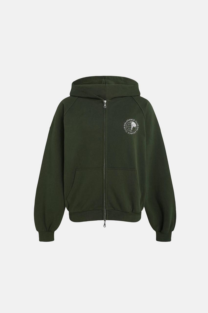 Olive Green Zip Up front