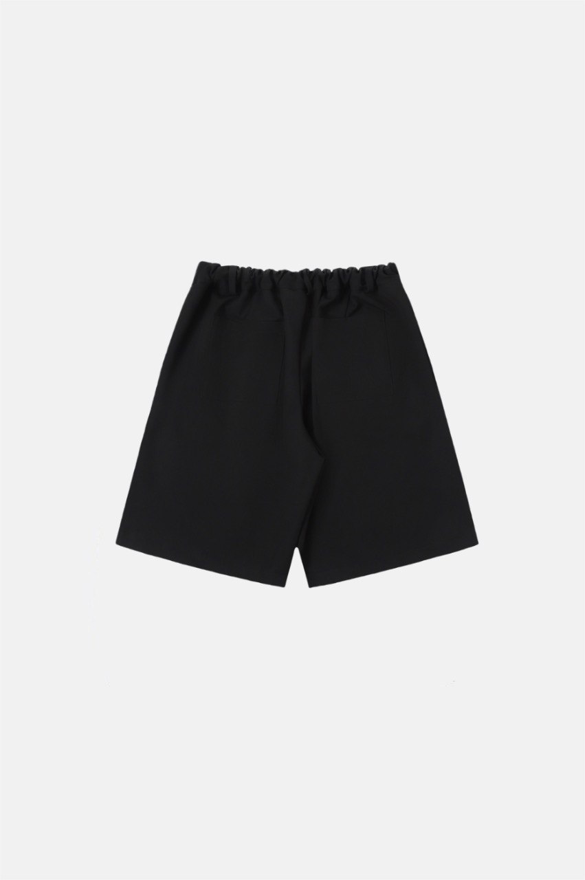 Black Pleated Shorts back