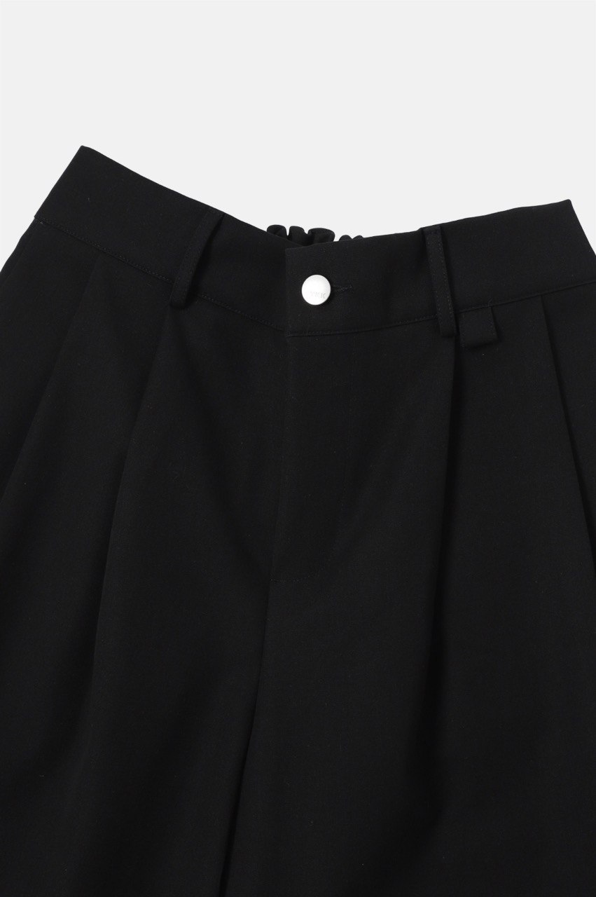 Black Pleated Shorts back