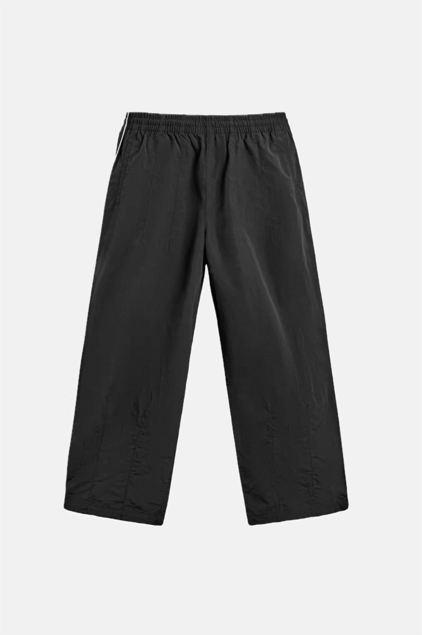 Black Nylon Track Pants front